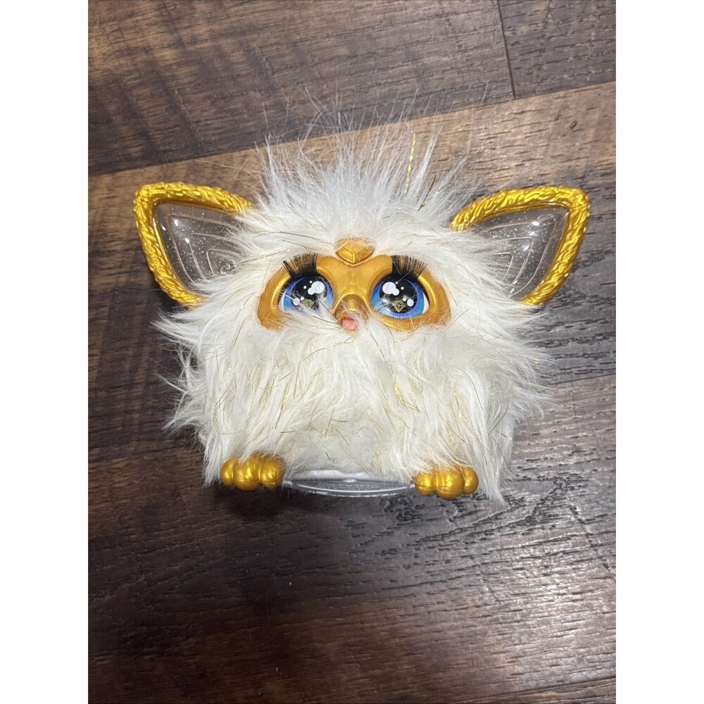 FURBY Gold Glam Interactive Plush Toy 6 in Ages 6+ Hasbro Works Clean and NICE
